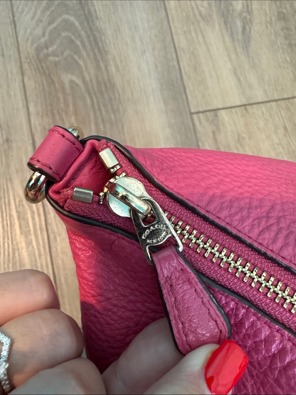 Authentic Coach Pink Pebbled Leather Tote Bag - Picture 7 of 16